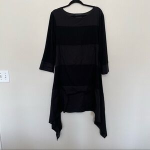 NY 77 DESIGN tone on tone dress black a-line sz.4 womens lagenlook art to wear